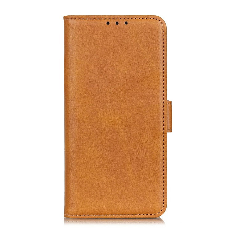 For iPhone 17 Case Stand Cowhide Texture PU Leather Phone Cover - Yellow