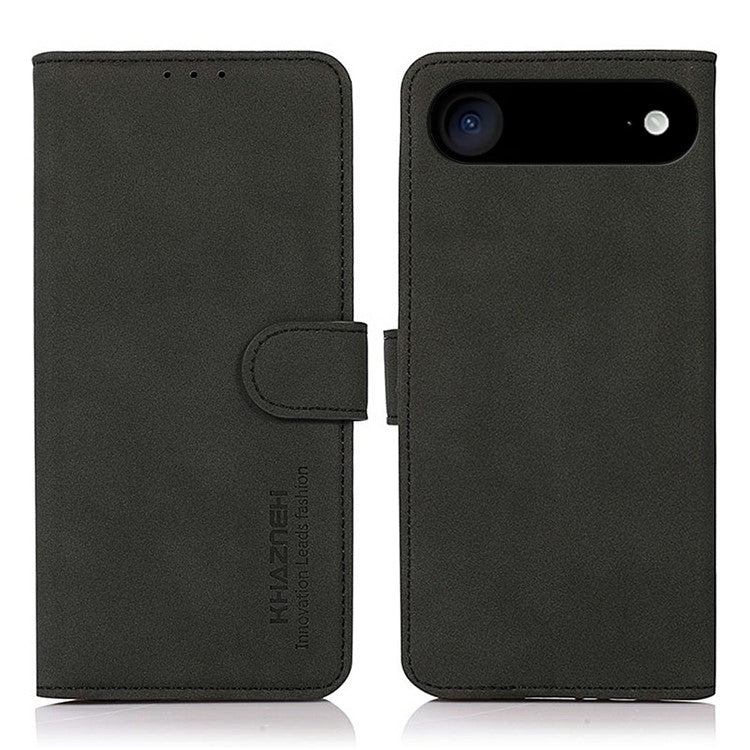 KHAZNEH For iPhone 17 Air Case PU Leather Wallet Stand Phone Cover - Black
