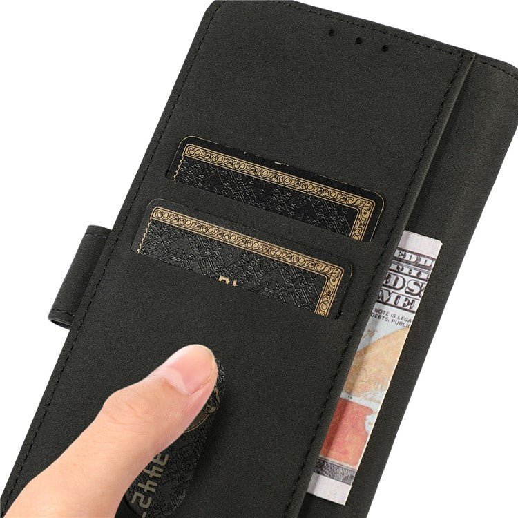 KHAZNEH For iPhone 17 Air Case PU Leather Wallet Stand Phone Cover - Black