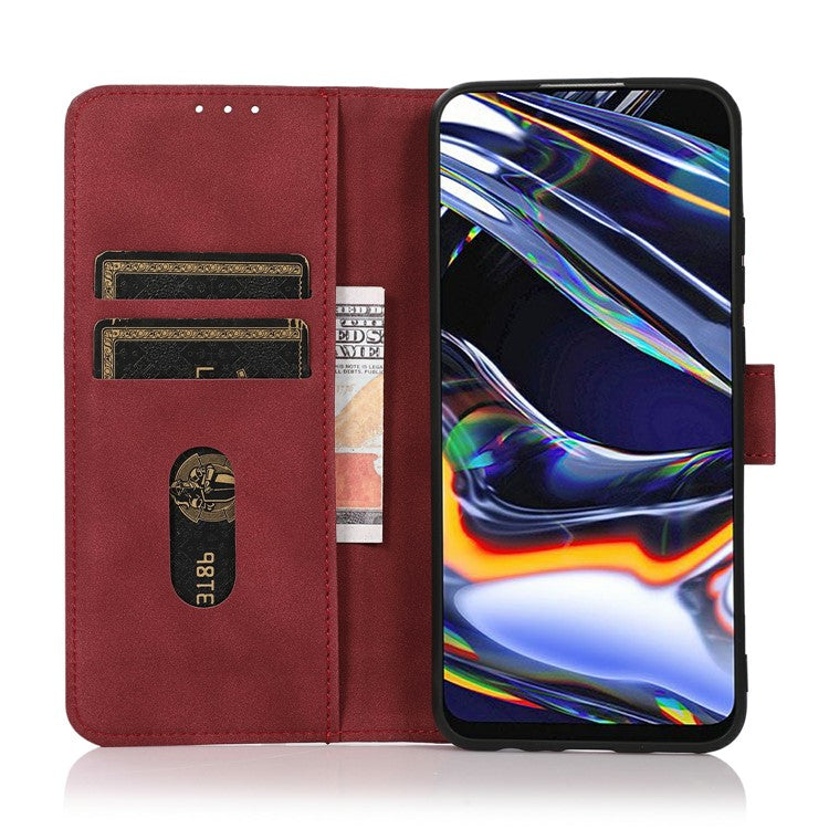KHAZNEH For iPhone 17 Air Case PU Leather Wallet Stand Phone Cover - Red