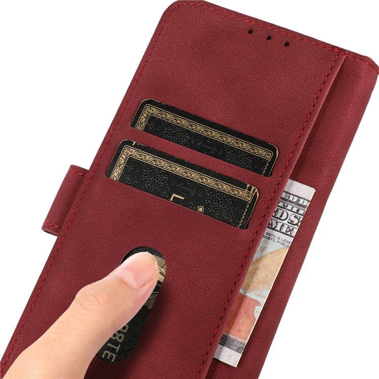 KHAZNEH For iPhone 17 Air Case PU Leather Wallet Stand Phone Cover - Red