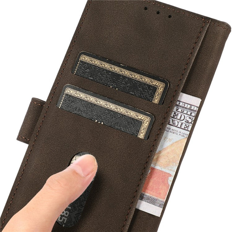 KHAZNEH For iPhone 17 Air Case PU Leather Wallet Stand Phone Cover - Brown
