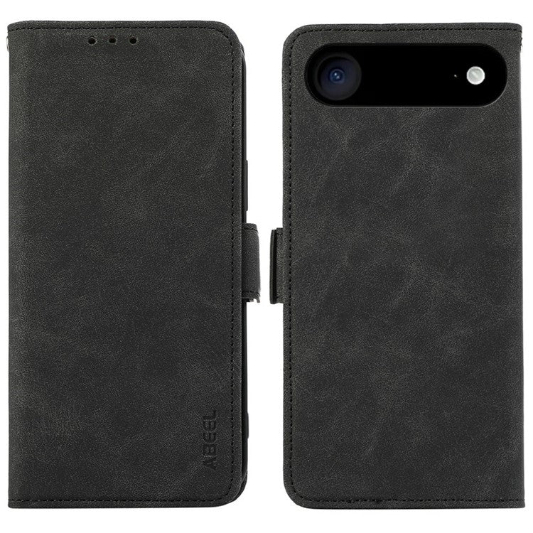 ABEEL For iPhone 17 Air Case PU Leather Folio Stand View RFID Blocking Phone Cover - Black