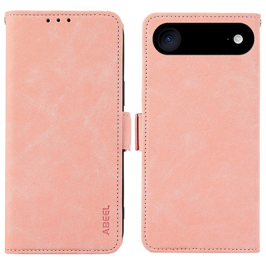 ABEEL For iPhone 17 Air Case PU Leather Folio Stand View RFID Blocking Phone Cover - Pink