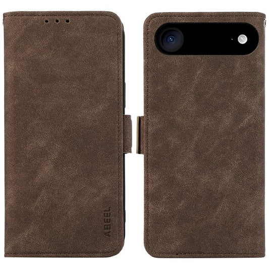 ABEEL For iPhone 17 Air Case PU Leather Folio Stand View RFID Blocking Phone Cover - Brown