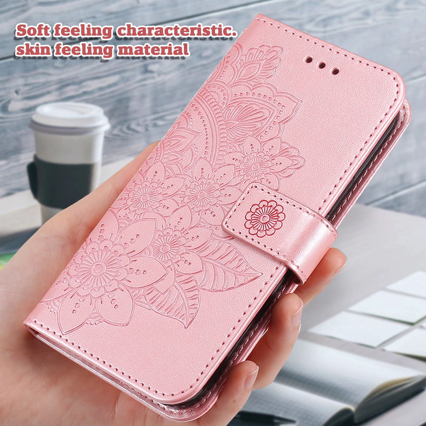 For iPhone 17 Case Floral Pattern PU Leather Wallet Stand Phone Cover - Pink