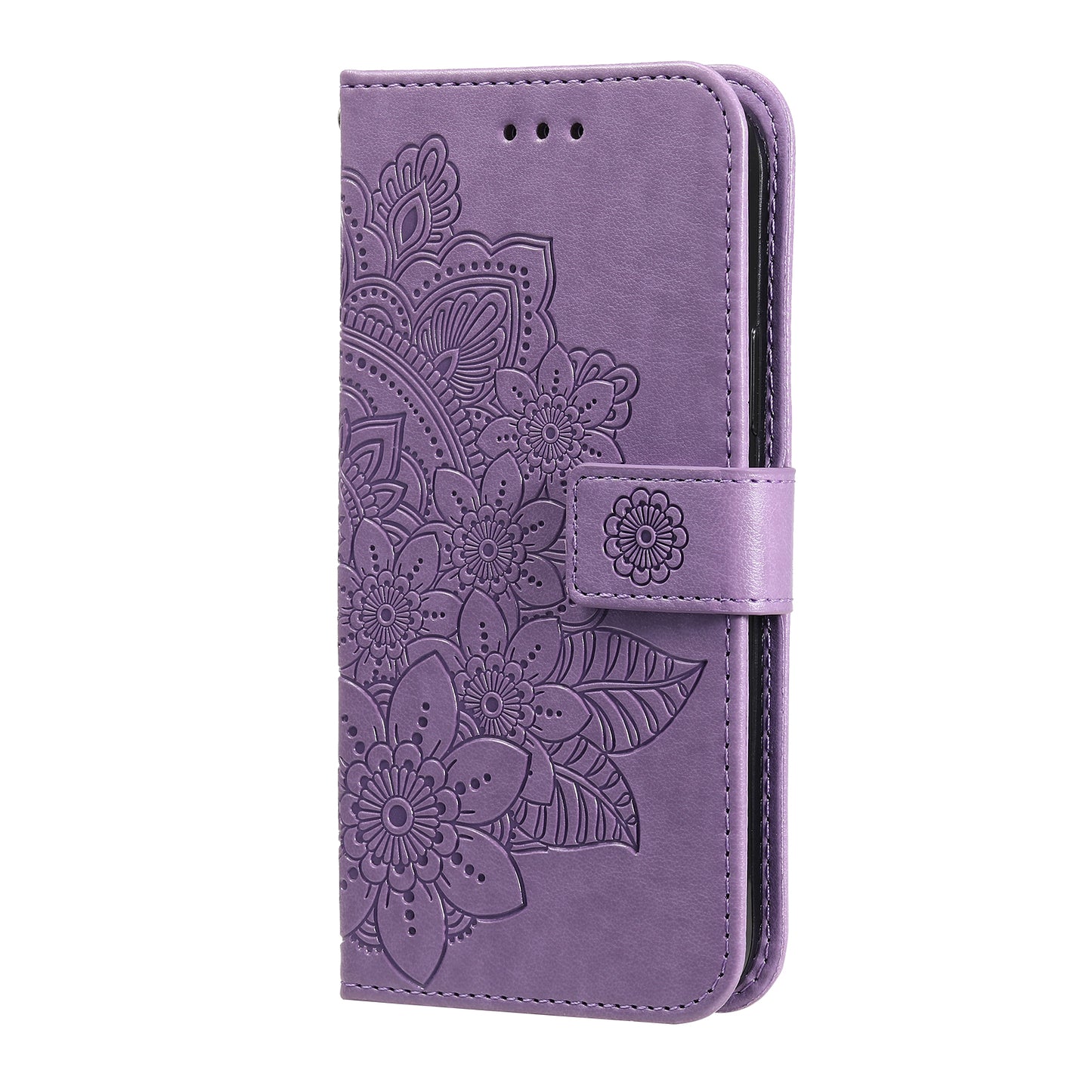 For iPhone 17 Case Floral Pattern PU Leather Wallet Stand Phone Cover - Purple