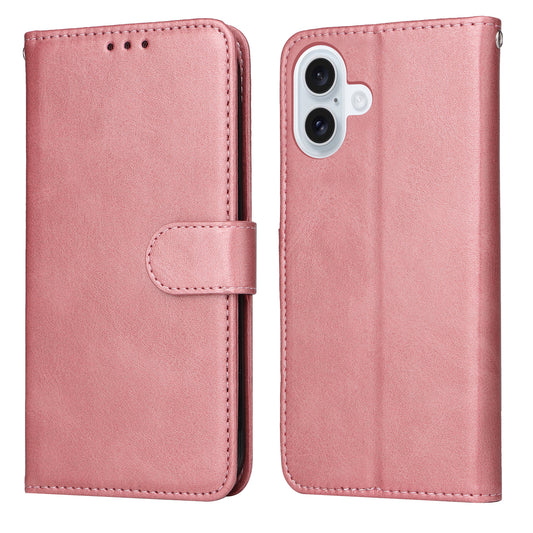 For iPhone 17 Case Wallet PU Leather Folio Flip Phone Cover - Pink