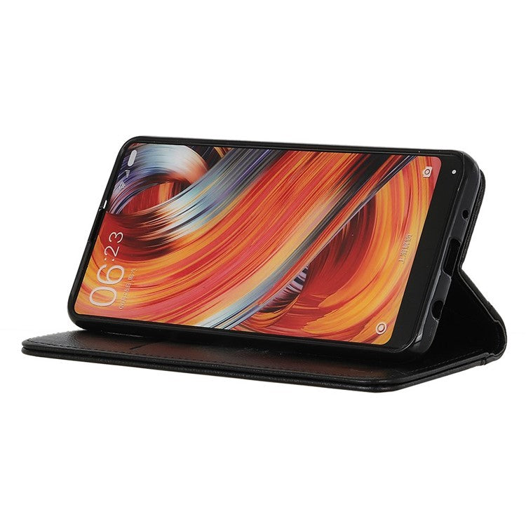 For iPhone 17 Pro Stand Case Split Leather Litchi Texture Wallet Phone Cover - Black