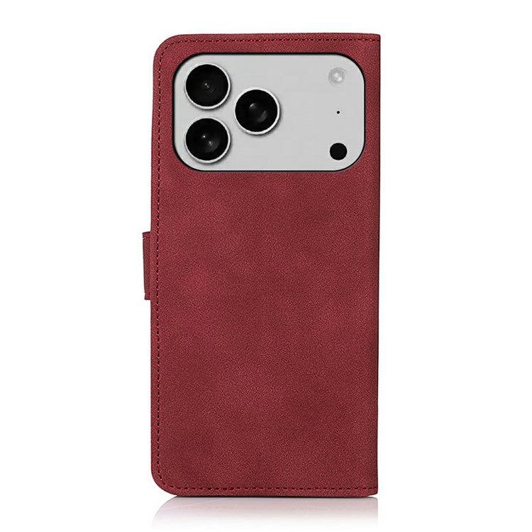 KHAZNEH For iPhone 17 Pro Case PU Leather Wallet Stand Phone Cover - Red