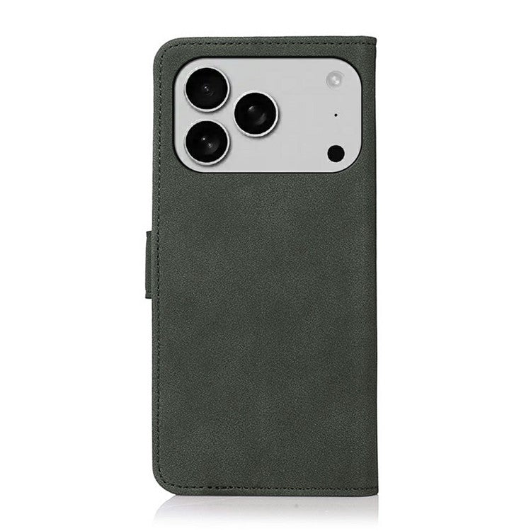 KHAZNEH For iPhone 17 Pro Case PU Leather Wallet Stand Phone Cover - Green