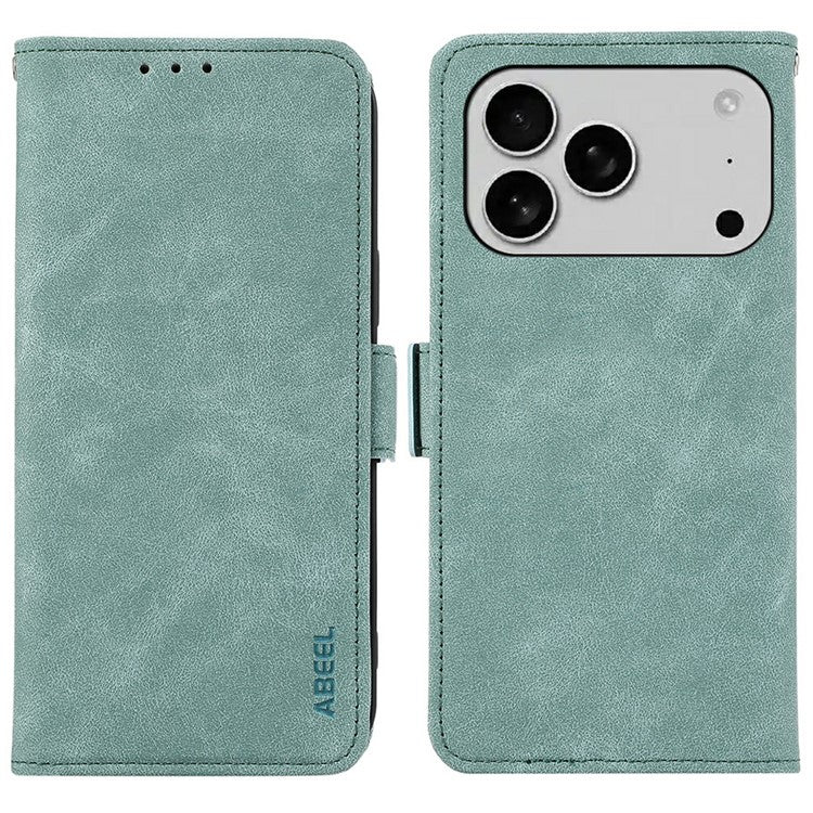 ABEEL For iPhone 17 Pro Case PU Leather Folio Stand View RFID Blocking Phone Cover - Baby Blue