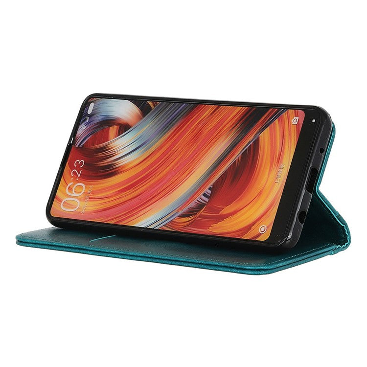 For iPhone 17 Stand Case Split Leather Litchi Texture Wallet Phone Cover - Green