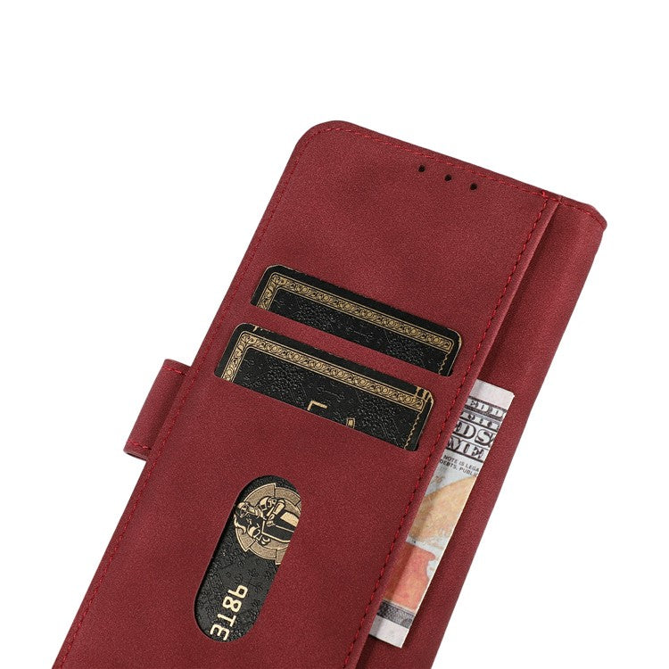 KHAZNEH For iPhone 17 Case PU Leather Wallet Stand Phone Cover - Red