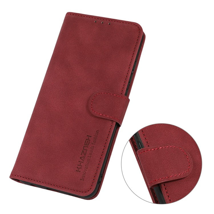 KHAZNEH For iPhone 17 Case PU Leather Wallet Stand Phone Cover - Red