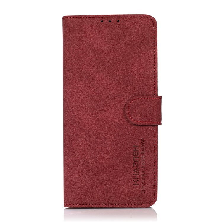 KHAZNEH For iPhone 17 Case PU Leather Wallet Stand Phone Cover - Red