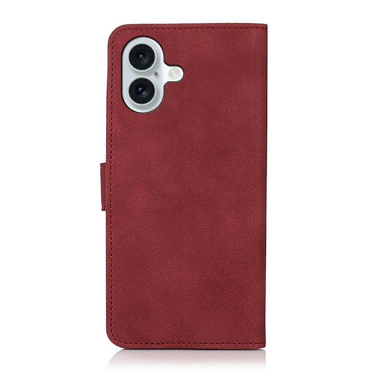 KHAZNEH For iPhone 17 Case PU Leather Wallet Stand Phone Cover - Red