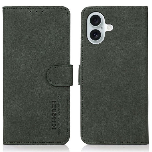 KHAZNEH For iPhone 17 Case PU Leather Wallet Stand Phone Cover - Green