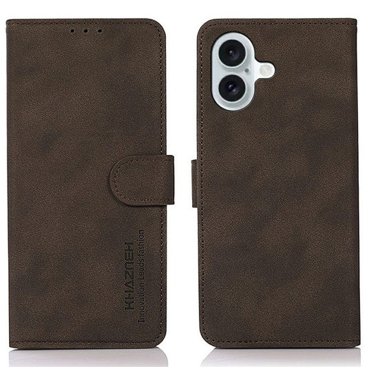 KHAZNEH For iPhone 17 Case PU Leather Wallet Stand Phone Cover - Brown