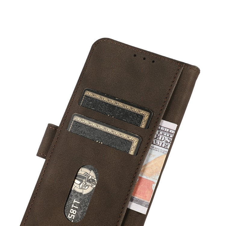 KHAZNEH For iPhone 17 Case PU Leather Wallet Stand Phone Cover - Brown
