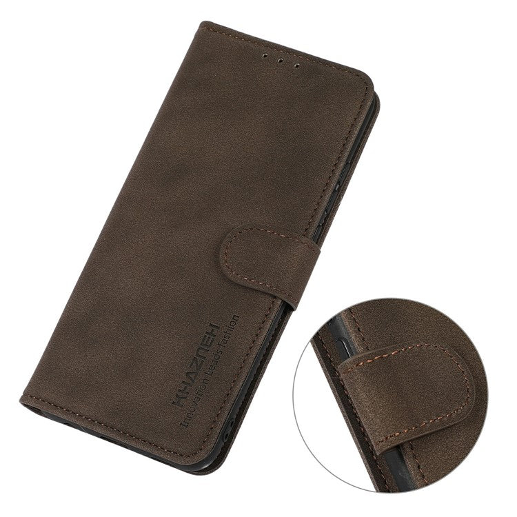 KHAZNEH For iPhone 17 Case PU Leather Wallet Stand Phone Cover - Brown