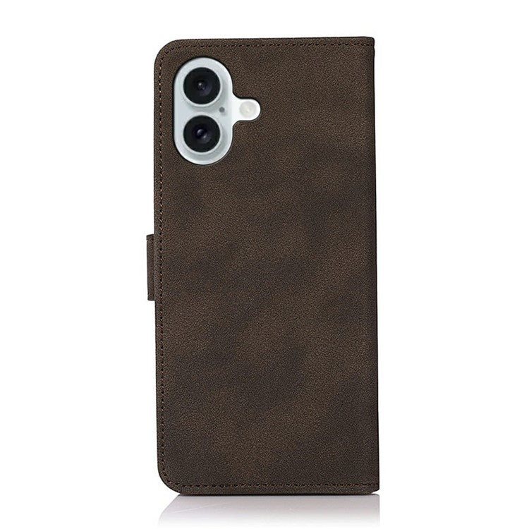 KHAZNEH For iPhone 17 Case PU Leather Wallet Stand Phone Cover - Brown
