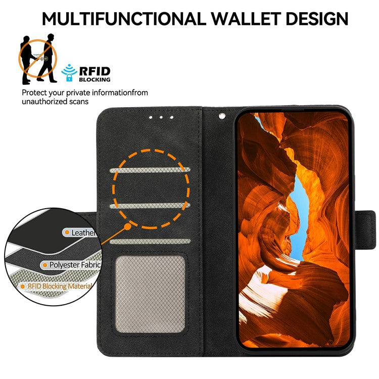 ABEEL For iPhone 17 Case PU Leather Folio Stand View RFID Blocking Phone Cover - Black