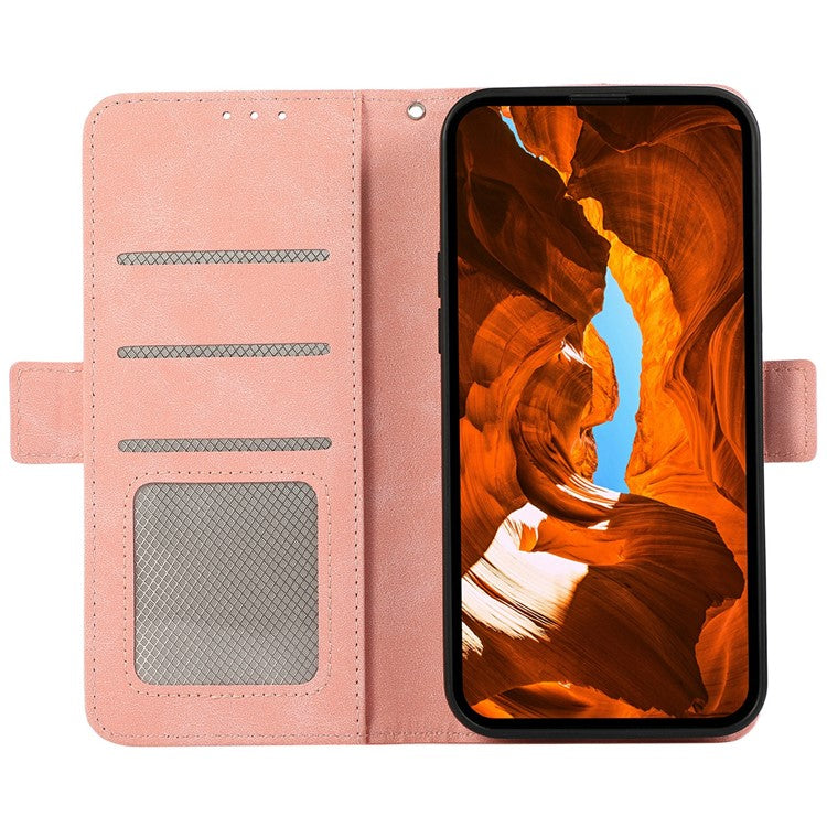 ABEEL For iPhone 17 Case PU Leather Folio Stand View RFID Blocking Phone Cover - Pink