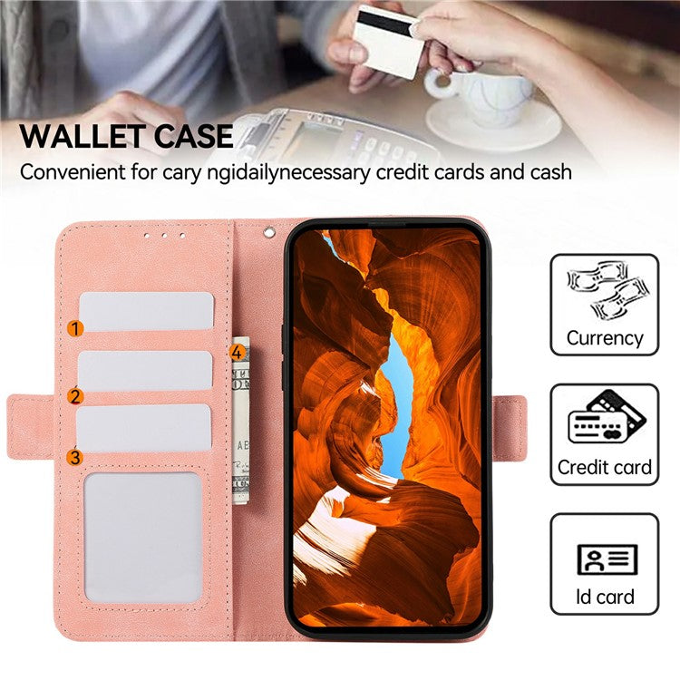 ABEEL For iPhone 17 Case PU Leather Folio Stand View RFID Blocking Phone Cover - Pink