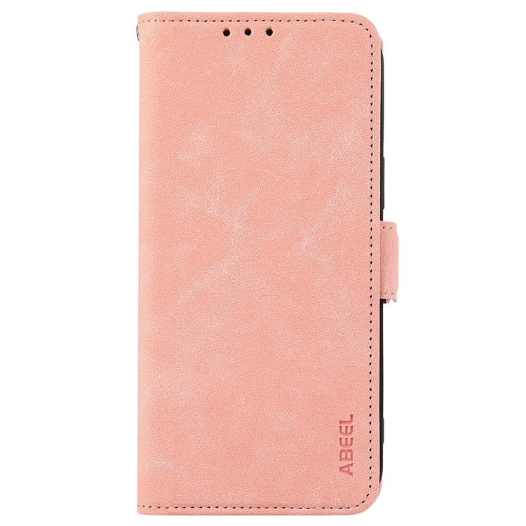 ABEEL For iPhone 17 Case PU Leather Folio Stand View RFID Blocking Phone Cover - Pink