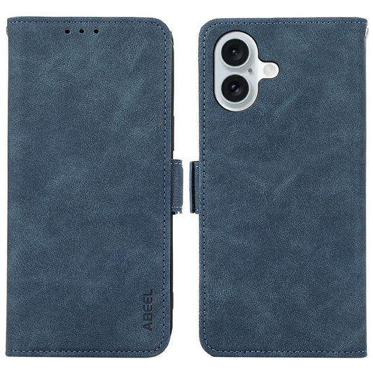 ABEEL For iPhone 17 Case PU Leather Folio Stand View RFID Blocking Phone Cover - Blue