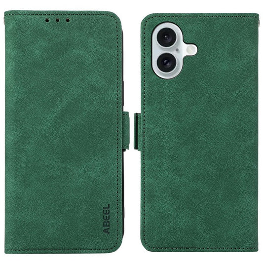 ABEEL For iPhone 17 Case PU Leather Folio Stand View RFID Blocking Phone Cover - Green