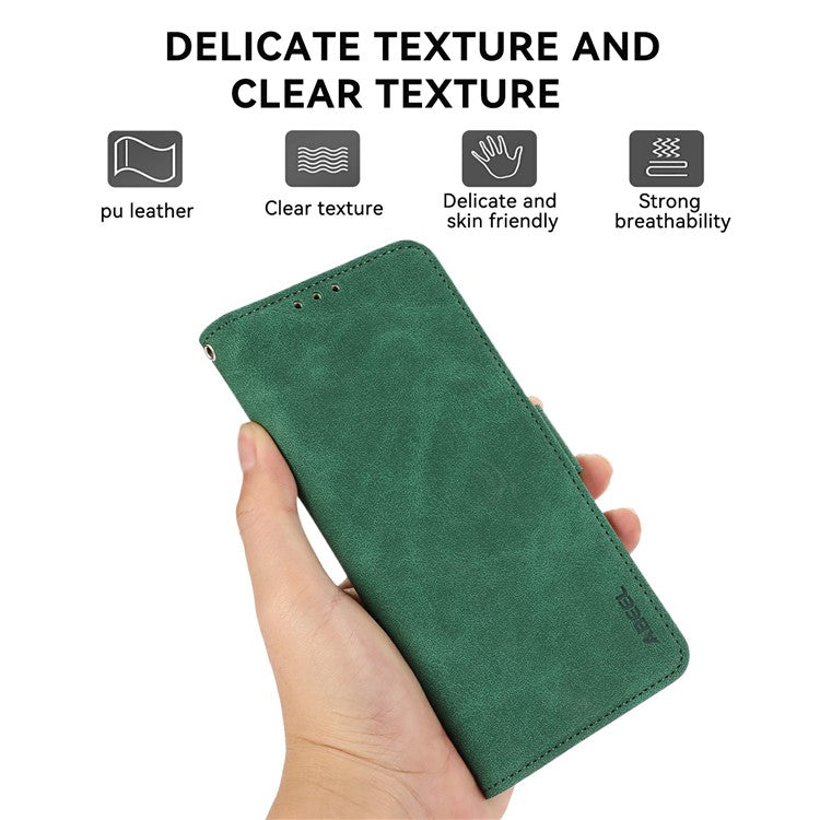 ABEEL For iPhone 17 Case PU Leather Folio Stand View RFID Blocking Phone Cover - Green