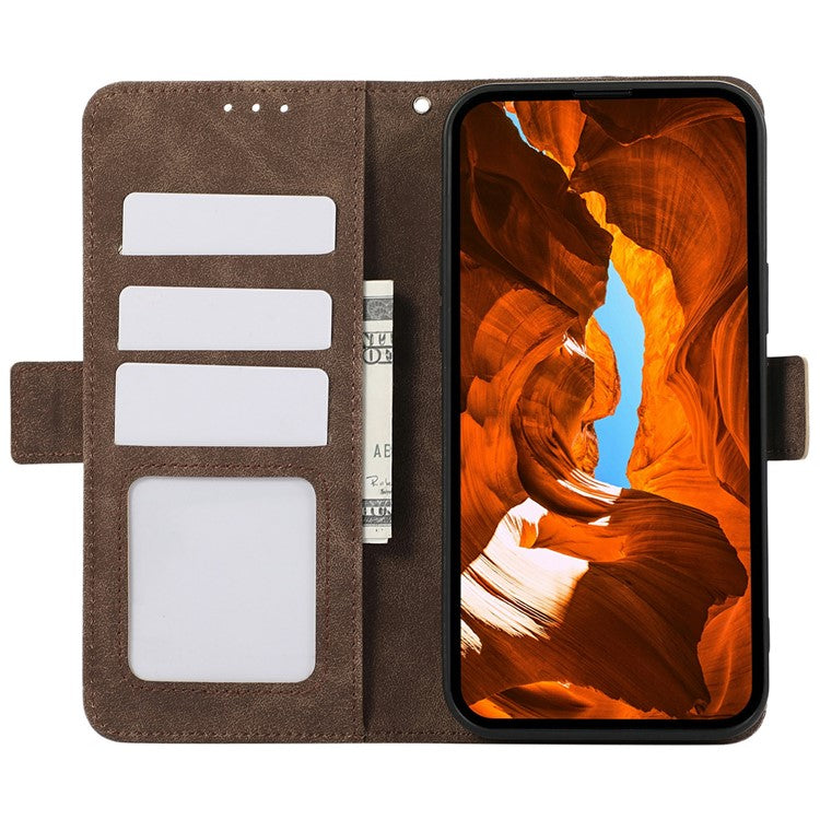 ABEEL For iPhone 17 Case PU Leather Folio Stand View RFID Blocking Phone Cover - Brown
