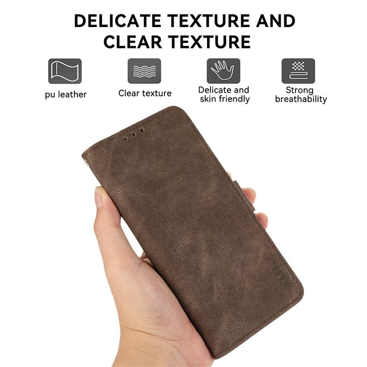 ABEEL For iPhone 17 Case PU Leather Folio Stand View RFID Blocking Phone Cover - Brown