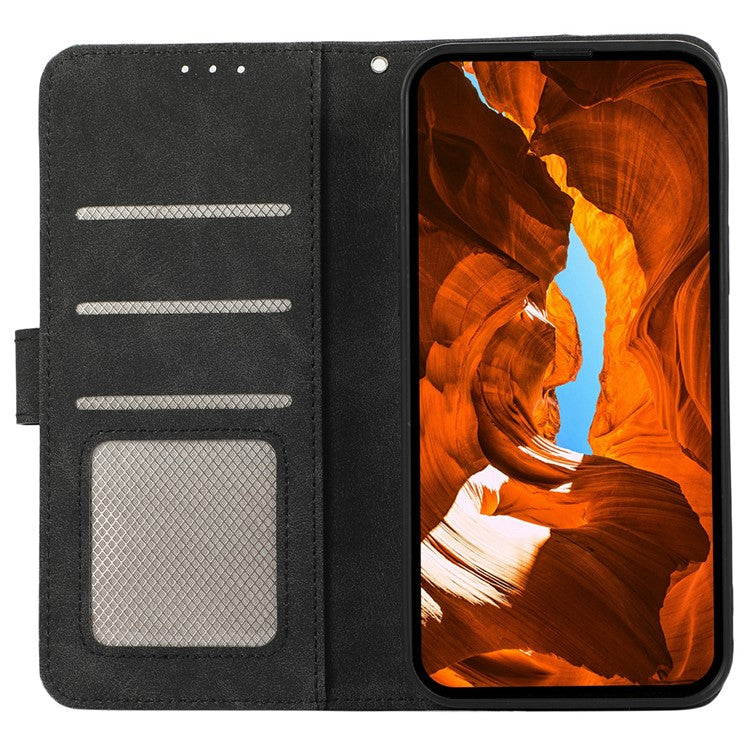 ABEEL For iPhone 17 Case Color Splicing Leather Flip Phone Cover RFID Blocking - Black