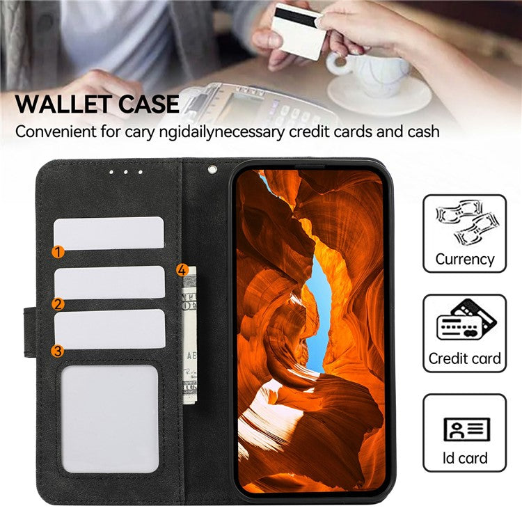 ABEEL For iPhone 17 Case Color Splicing Leather Flip Phone Cover RFID Blocking - Black