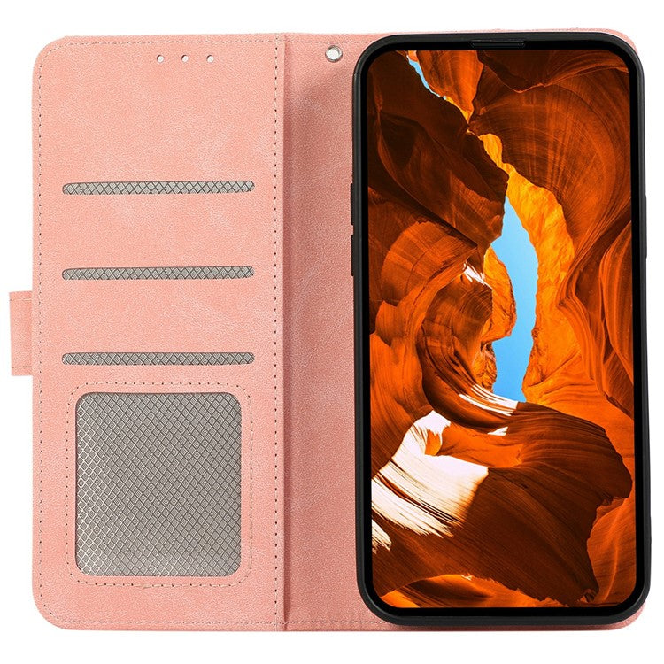 ABEEL For iPhone 17 Case Color Splicing Leather Flip Phone Cover RFID Blocking - Pink