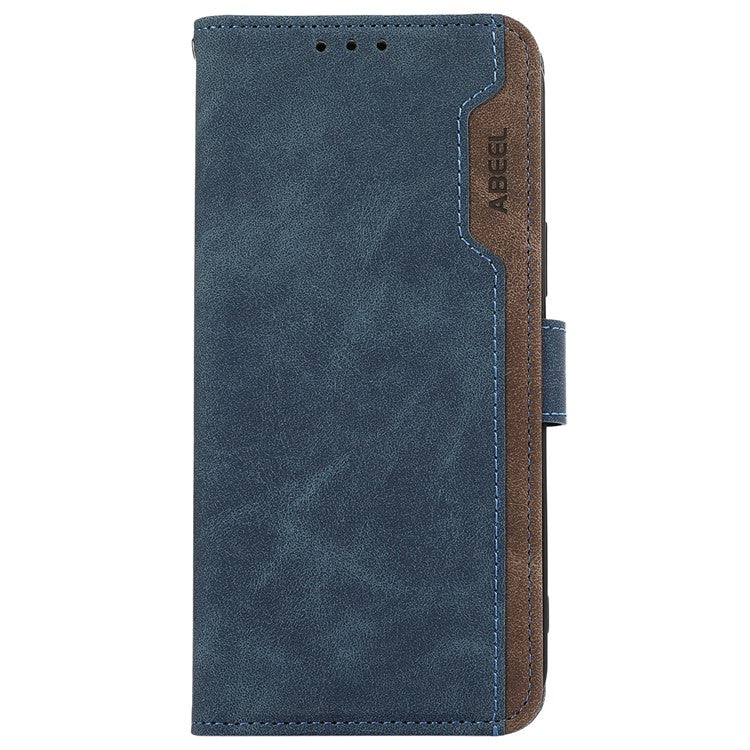 ABEEL For iPhone 17 Case Color Splicing Leather Flip Phone Cover RFID Blocking - Blue