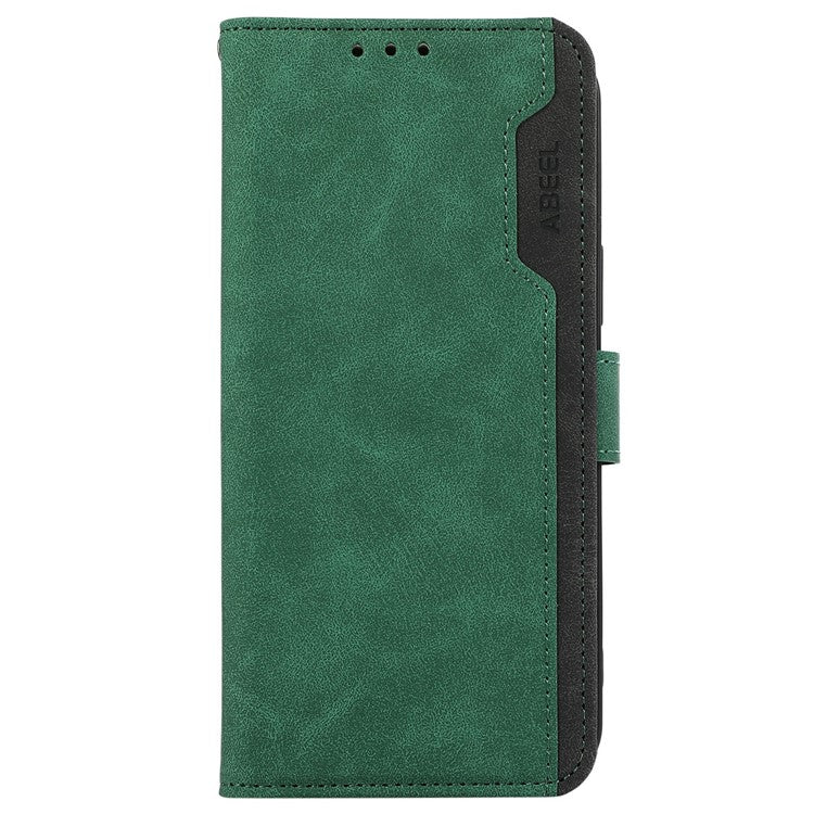ABEEL For iPhone 17 Case Color Splicing Leather Flip Phone Cover RFID Blocking - Green