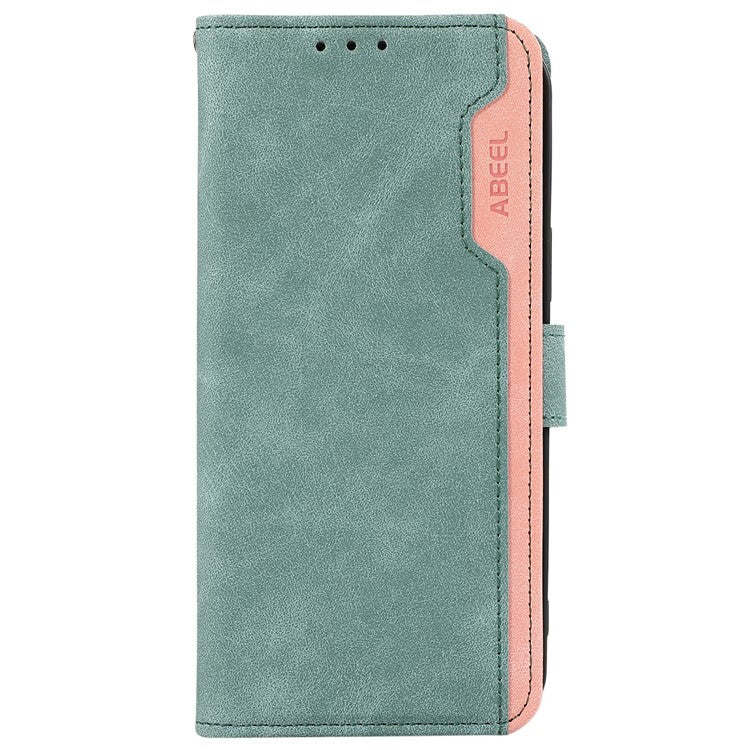 ABEEL For iPhone 17 Case Color Splicing Leather Flip Phone Cover RFID Blocking - Baby Blue