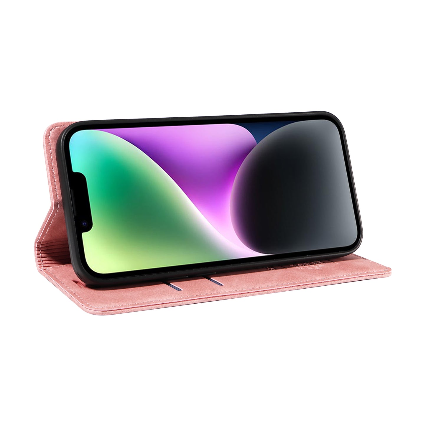 For iPhone 17 Pro Case BETOPNICE Magnetic Closure RFID Blocking Wallet Stand Leather Phone Cover - Pink