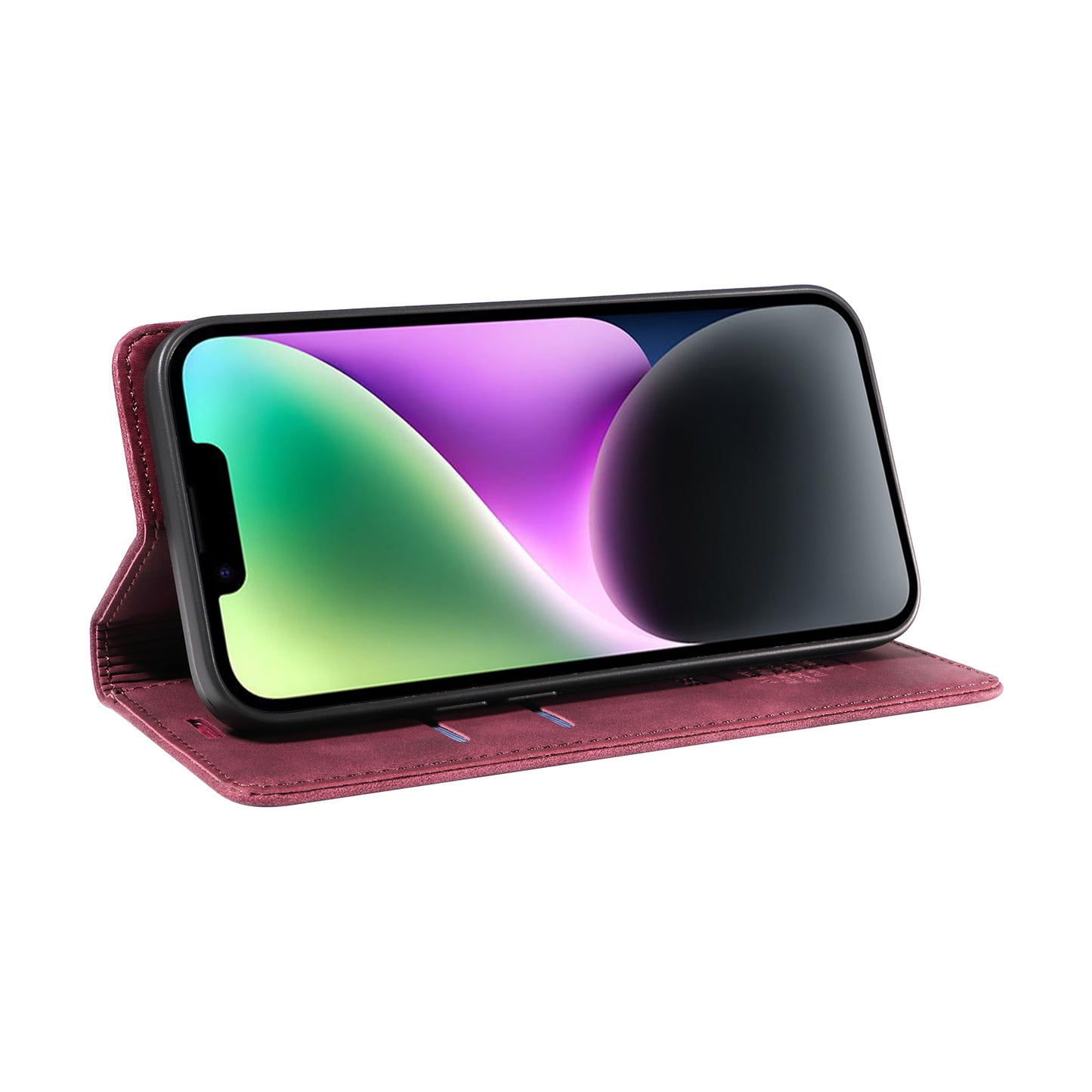 For iPhone 17 Pro Case BETOPNICE Magnetic Closure RFID Blocking Wallet Stand Leather Phone Cover - Red