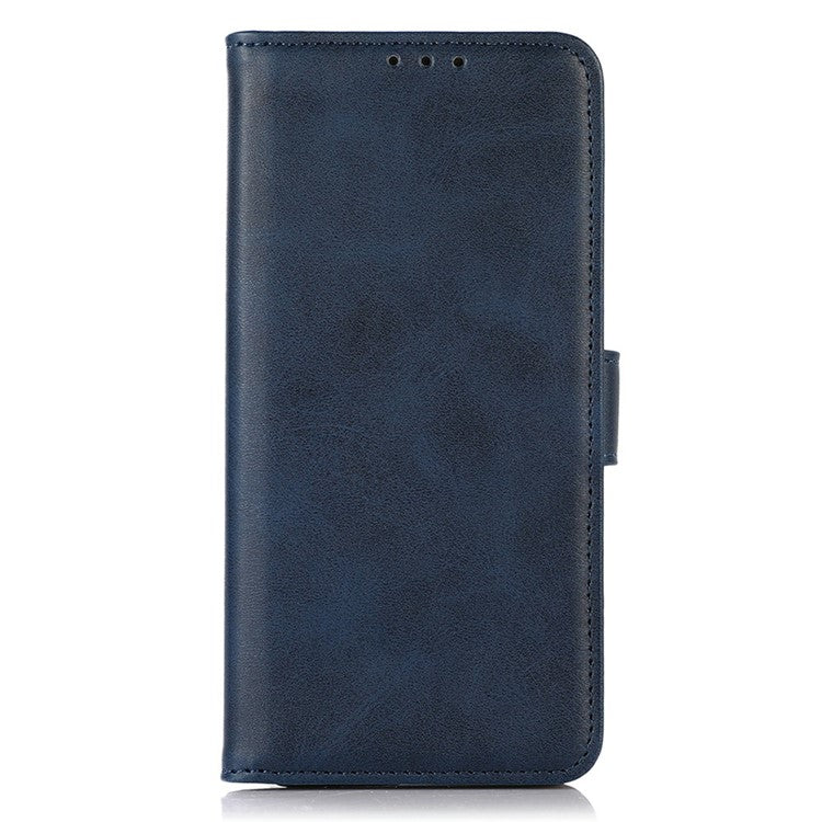 For iPhone 17 Case Cowhide Texture Leather Wallet Phone Cover with Stand - Blue