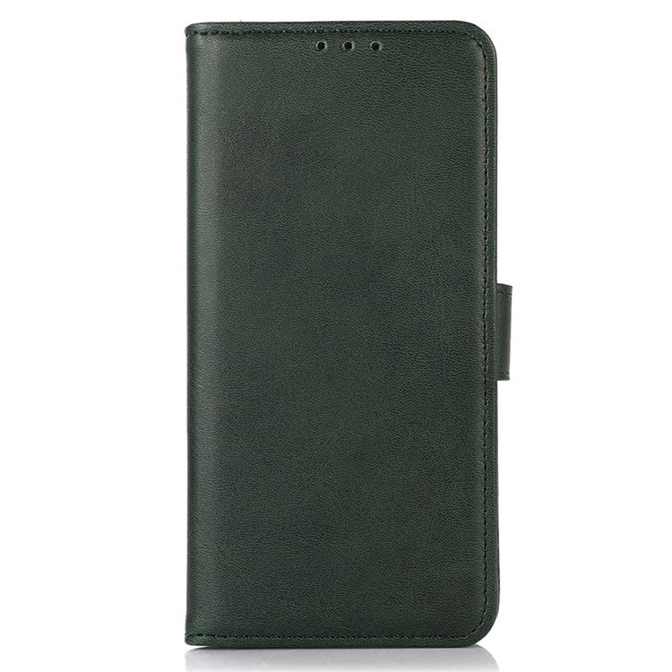 For iPhone 17 Case Cowhide Texture Leather Wallet Phone Cover with Stand - Green