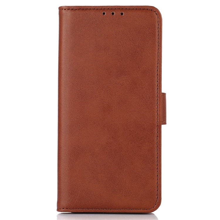 For iPhone 17 Case Cowhide Texture Leather Wallet Phone Cover with Stand - Brown