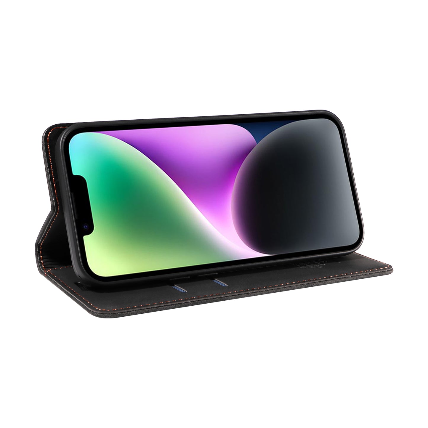 For iPhone 17 Case BETOPNICE Magnetic Closure RFID Blocking Wallet Stand Leather Phone Cover - Black
