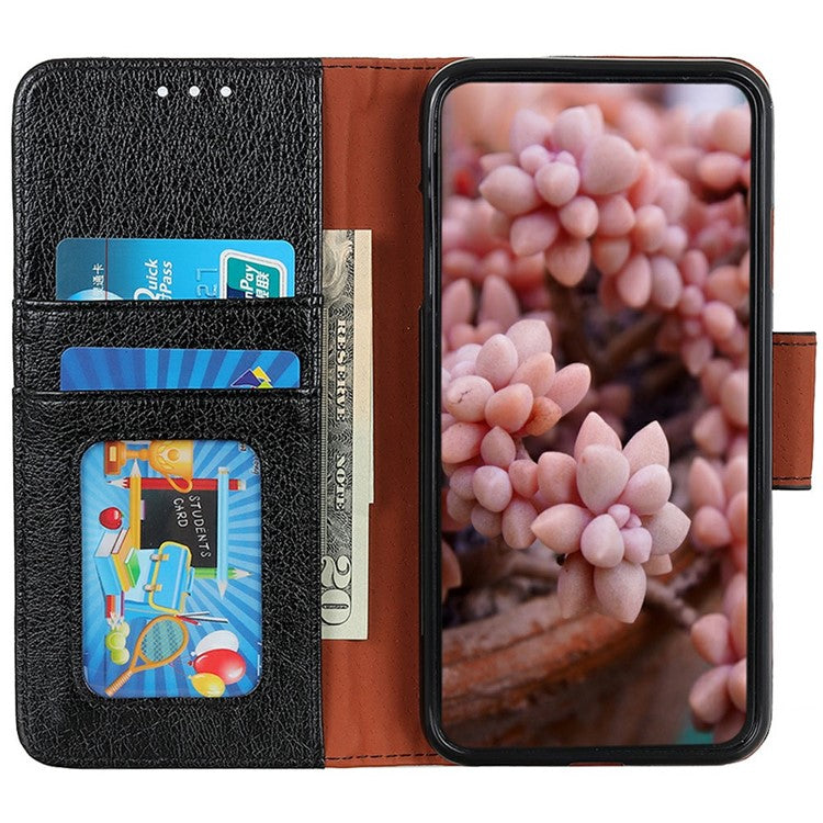 For iPhone 17 Case Nappa Texture Split Leather Wallet Phone Cover - Black