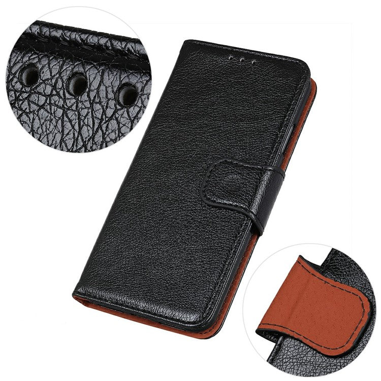 For iPhone 17 Case Nappa Texture Split Leather Wallet Phone Cover - Black
