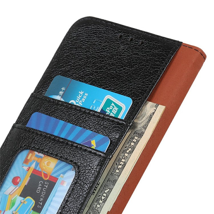 For iPhone 17 Case Nappa Texture Split Leather Wallet Phone Cover - Black